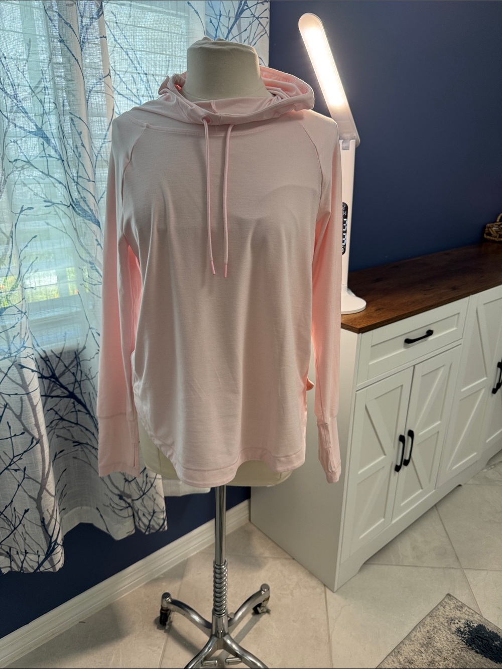 Alana - Light  Pink Hooded Women's hooded shirt